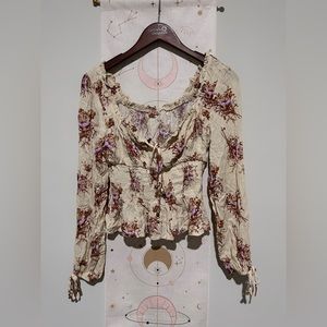 Cropped floral blouse